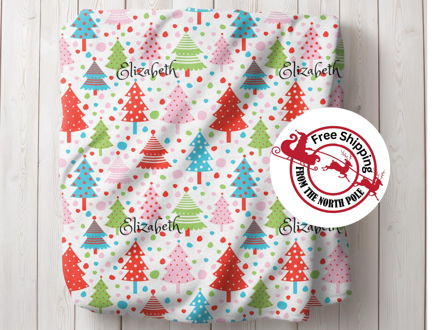 Personalized Christmas Trees Blanket