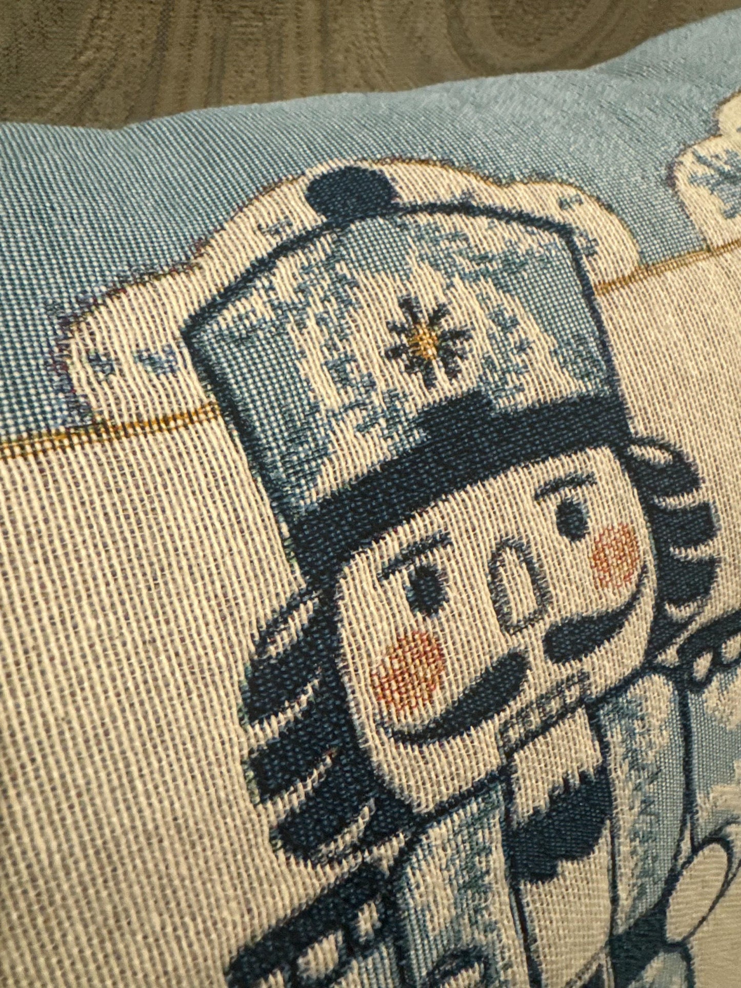 Nutcracker Woven Pillow, Holiday Decor, Christmas Pillow