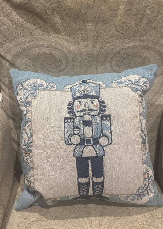 Nutcracker Woven Pillow, Holiday Decor, Christmas Pillow