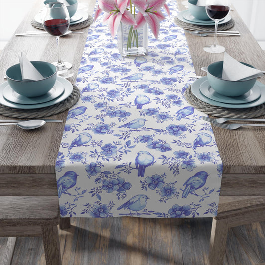 Blue Toile Day Table Runner