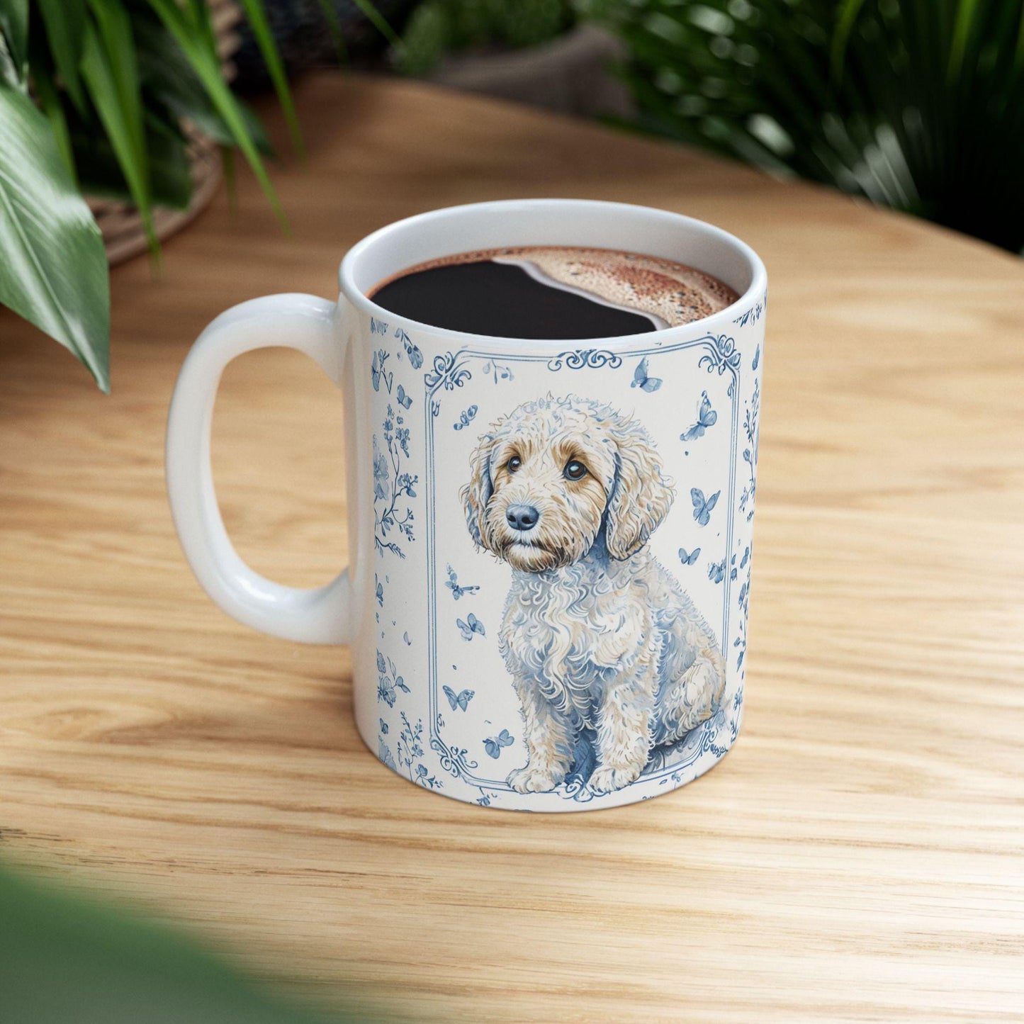 French Toile Dog Coffee Mug