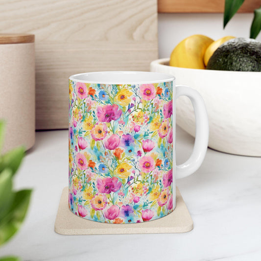 Wildflower Floral Ceramic Mug