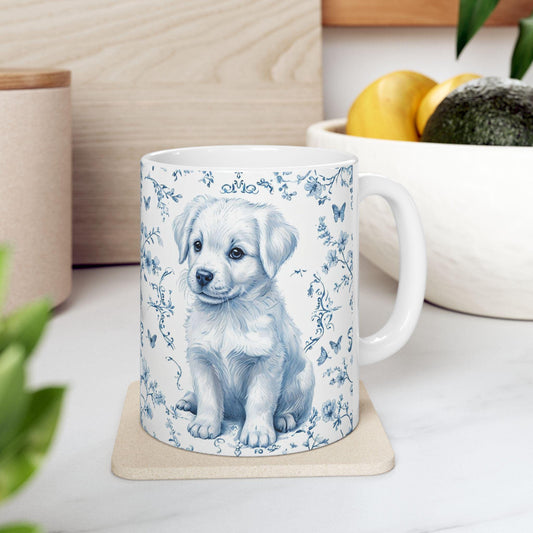 Puppy French Toile Dog Coffee Mug