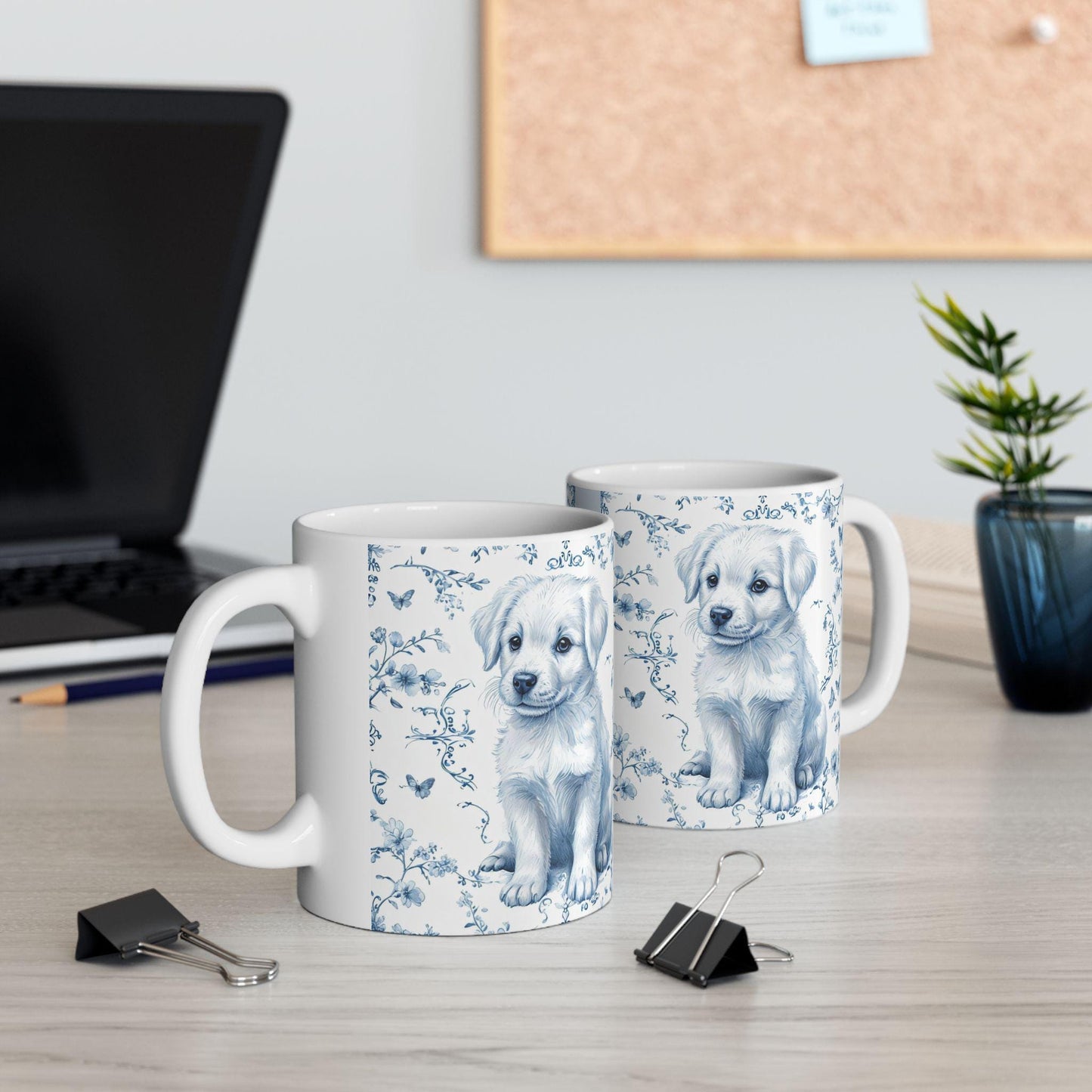 Puppy French Toile Dog Coffee Mug