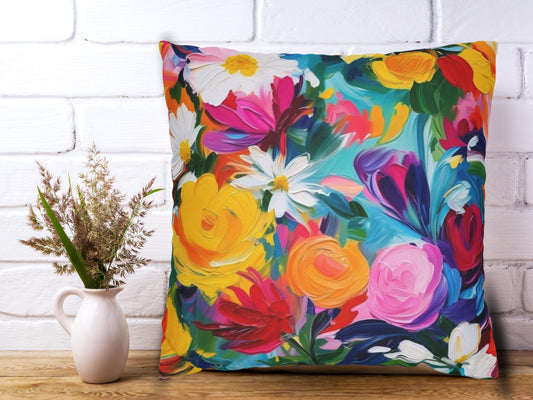 Throw Pillow Cover, Coastal Pillow, Wildflowers Room Decor, Dorm Room, Dorm Room Decor, Floral Art, Cover Pillow